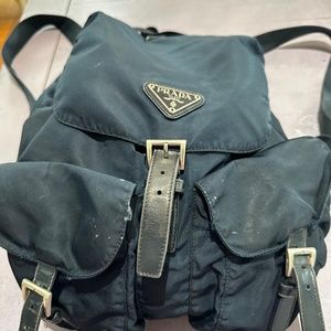 Navy Nylon Backpack